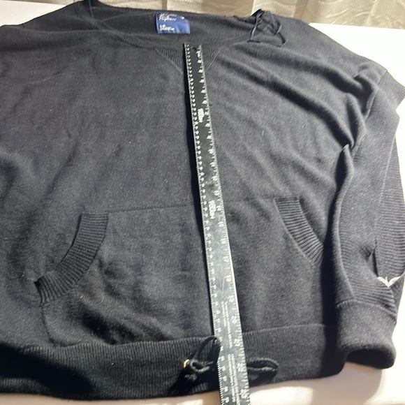 American Eagle Outfitters  size large Black Sweater open sides kangaroo pocket - Picture 5 of 12
